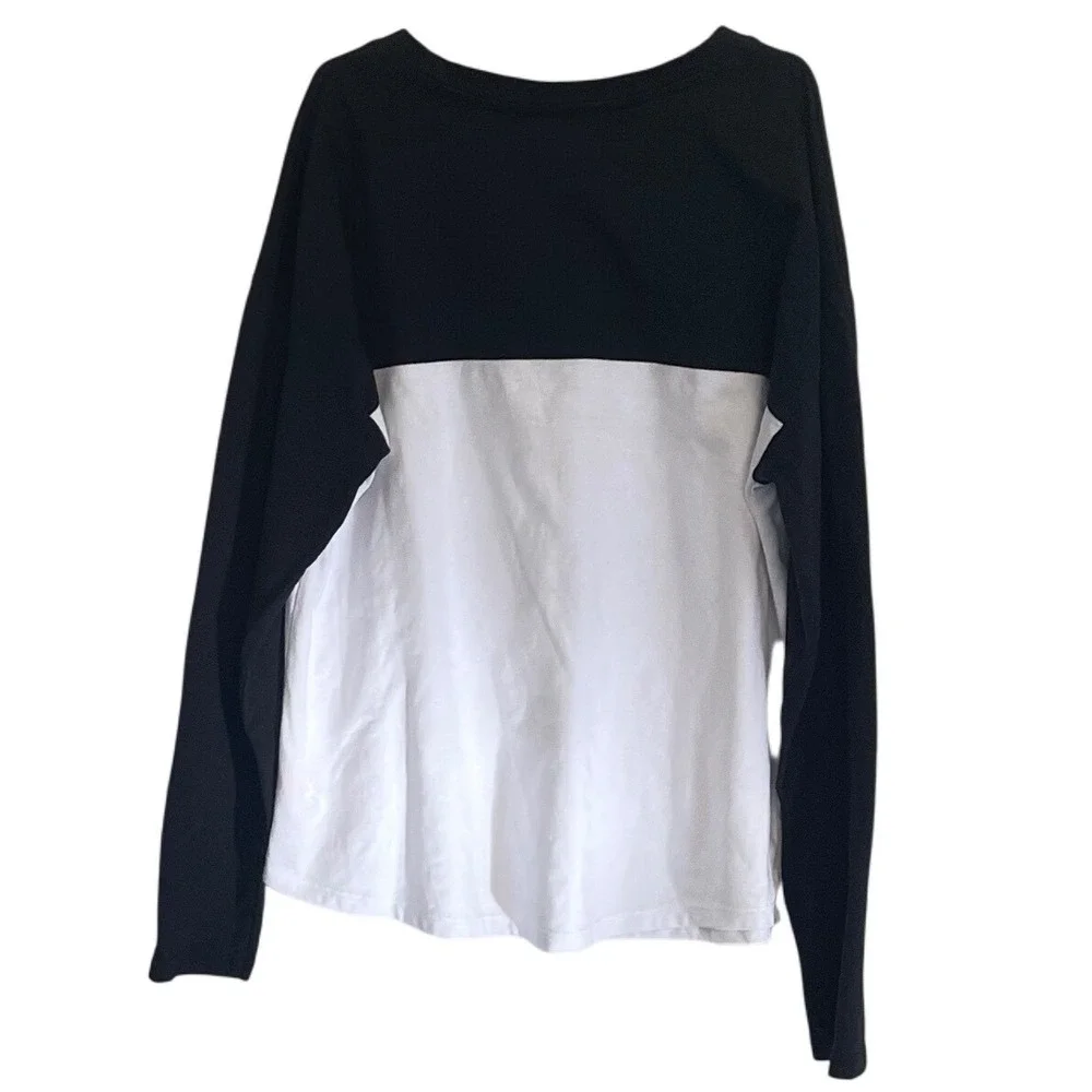 Justice Girls Soccer Long‎ Sleeve Shirt Black White Gold Sparkle Size L (12/14)